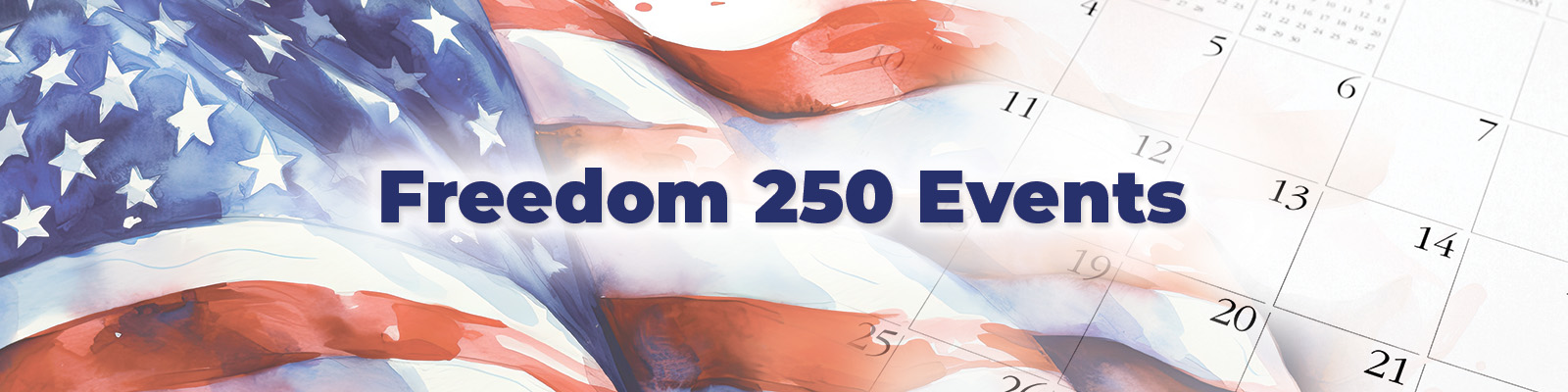 Event Banner Graphic usa flag with calendar 